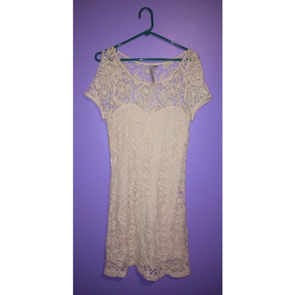 Lauren Conrad Cream Lace Dress